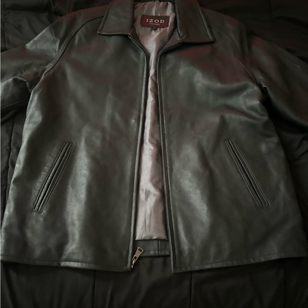 izod leather bomber jacket